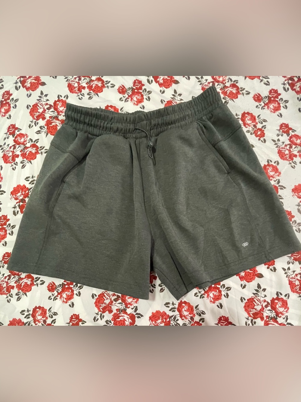 Women's Olive Green Athletic Lounge Shorts with Drawstring